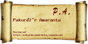 Pakurár Amaranta névjegykártya